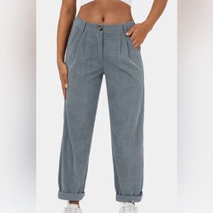 Stylish Gray Corduroy Pants